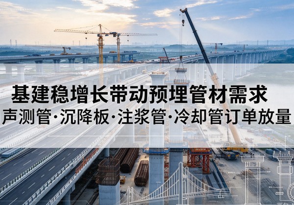 英山基建稳增长带动预埋监测管材需求，声测管、沉降板、注浆管订单持续放量